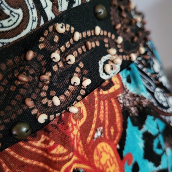 Maxi Dress with beaded waist,  peek-a-boo button back, sleeveless, New! Sz Lg - Picture 4 of 13